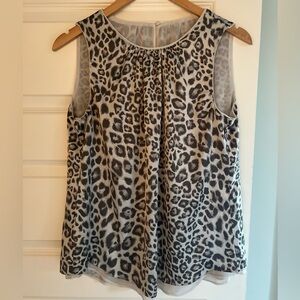 MOVING SALE 🏡 White House Black Market Cheetah Print Reversible Top - NWOT - 8
